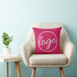 Custom Dark Pink Promotional Logo Business Throw Pillow<br><div class="desc">Custom fuschia / hot pink Throw Pillow featuring your business logo.  These throw pillows make great promotional items for giving to clients,  employees,  as swag at trade shows and corporate events or just to decorate your own office.</div>