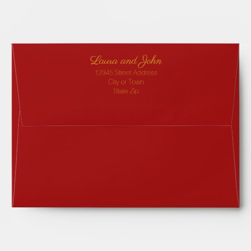 Custom Dark Red 5x7 Chinese Wedding Engagement Envelope