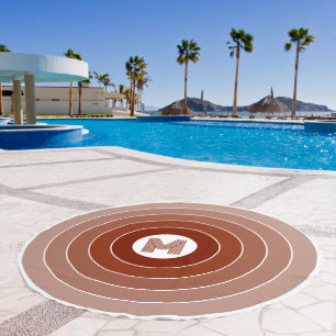 Custom Dark Red Brown Beige Taupe White Stripes Beach Towel