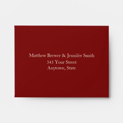 Custom Dark Red Envelope with Address