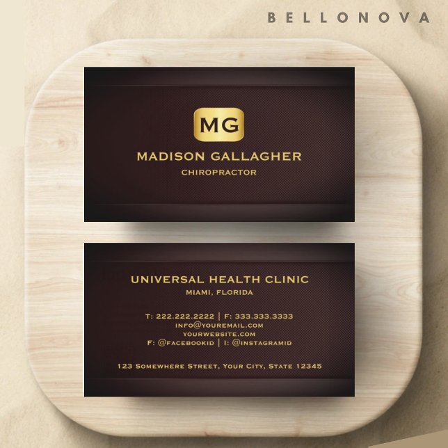 Custom Dark Red Maroon Gold Healthcare Business Card (Custom Dark Red Maroon Gold Healthcare Business Card)