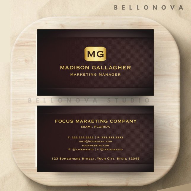 Custom Dark Red Maroon Gold Marketing Professional Business Card (Custom Dark Red Maroon Gold Marketing Professional Business Card)