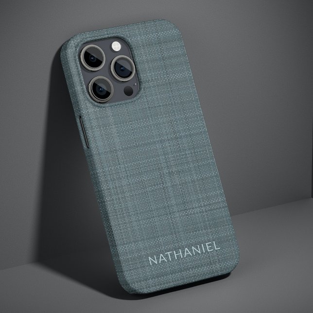 Custom Dark Teal Blue Gray Texture Pattern iPhone Case (Creator Uploaded)