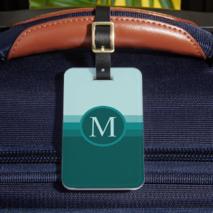 Custom Dark Teal Blue Green Color Block Luggage Tag