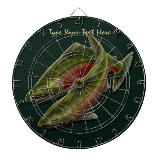 Custom Dartboard Gone Fishing Salmon Dartboard
