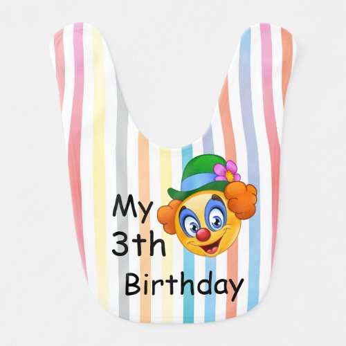 Custom Date Circus Birthday Baby Bib