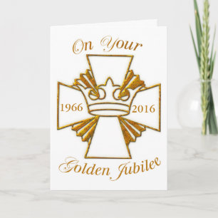 Custom Date Golden Jubilee Congratulations, Gold C Card