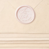 Custom Date Minimal Elegant Script Save the Date Wax Seal Sticker (Front)