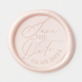 Custom Date Minimal Elegant Script Save the Date Wax Seal Sticker (Front)