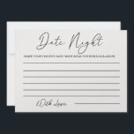 Custom Date Night Ideas Card Bridal Shower Game<br><div class="desc">Custom Date Night Ideas Card Bridal Shower Game</div>