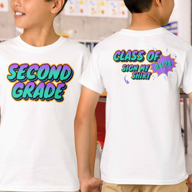 Custom Date Second Grade Sign My Shirt Memento (Creator Uploaded)