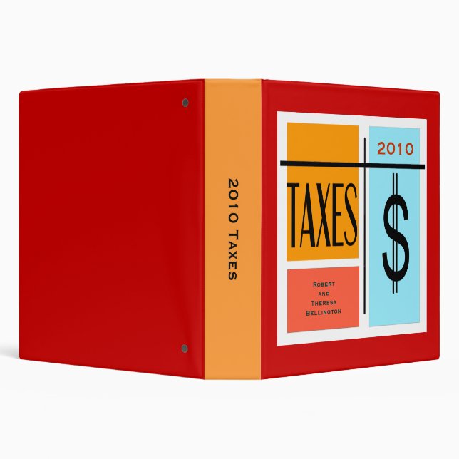 Custom Date Tax Record File 3 Ring Binder (Background)