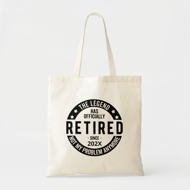 Custom Date The Legend Has Officially Retired Tote Bag (Front)
