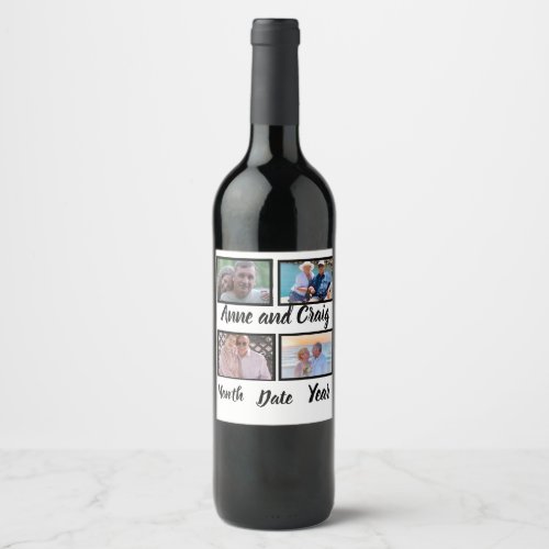 Custom Date Wedding Anniversary 4 Photo Collage