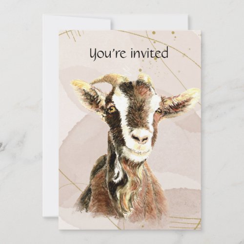 Custom Dated Birthday Party Goat Farm Animal Invitation