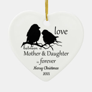 Custom Dated Christmas Mother Daughter quote Ceramic Ornament