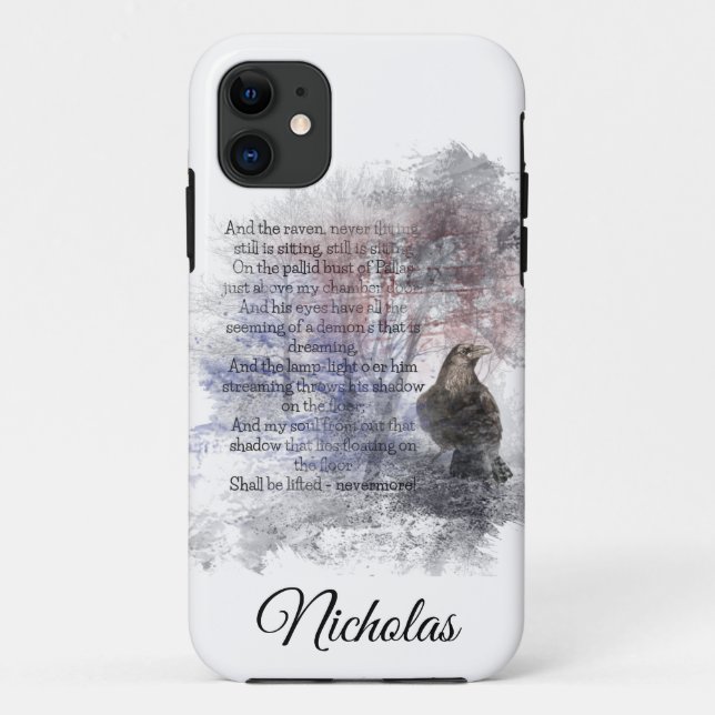 Custom Dated Edgar Allan Poe The Raven  Customize Case-Mate iPhone Case (Back)
