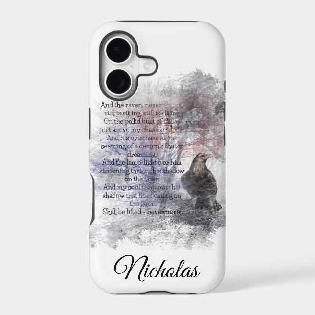 Custom Dated Edgar Allan Poe The Raven  Customize Iphone Case (Back)