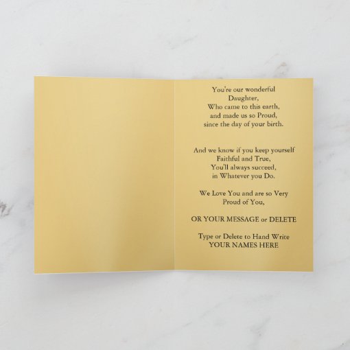 Custom Daughter Graduation Cards, Black and Gold Card | Zazzle