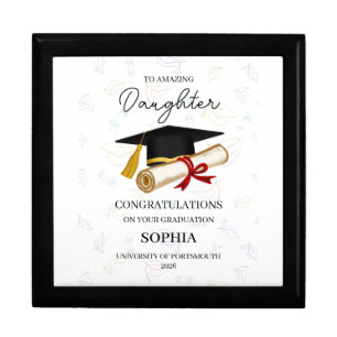 Custom Daughter Graduation Keepsake Name Year Gift Box