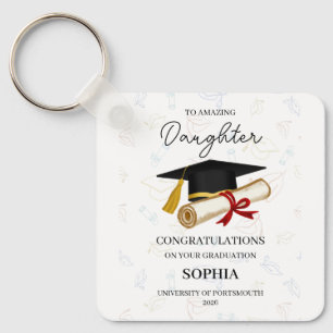 Custom Daughter Graduation Keepsake Name Year Keychain