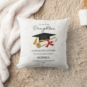 Custom Daughter Graduation Keepsake Name Year Throw Pillow