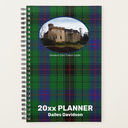 Custom Davidson Scottish Clan Castle Tartan Weekly Planner