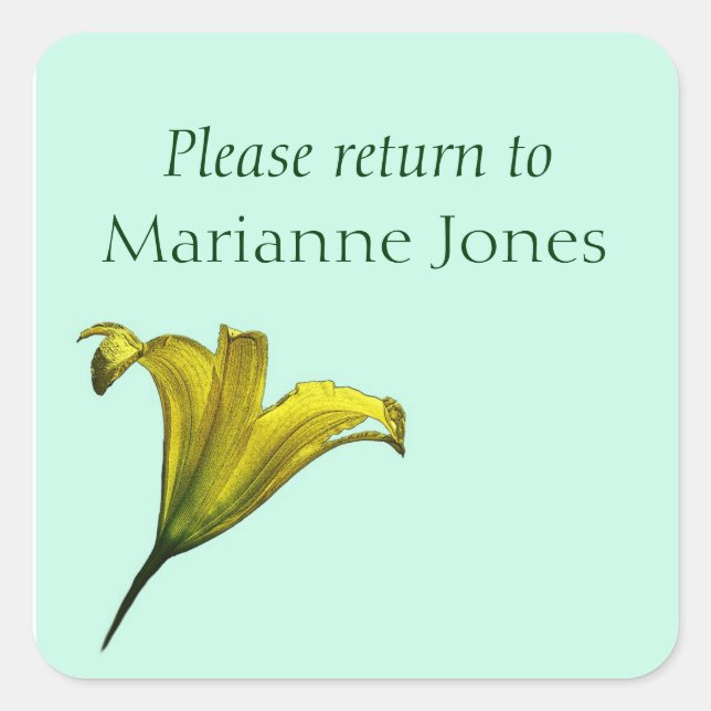 Custom Day Lily Bookplate Sticker (Front)