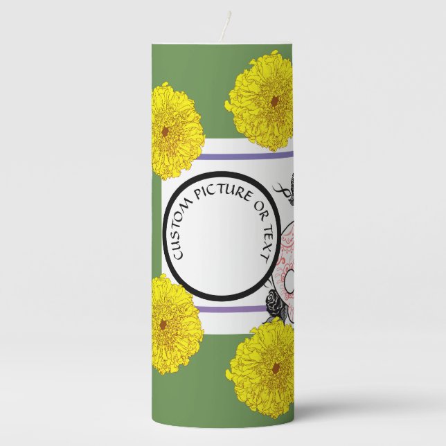 CUSTOM DAY OF THE DEAD Pillar Candle (Front)