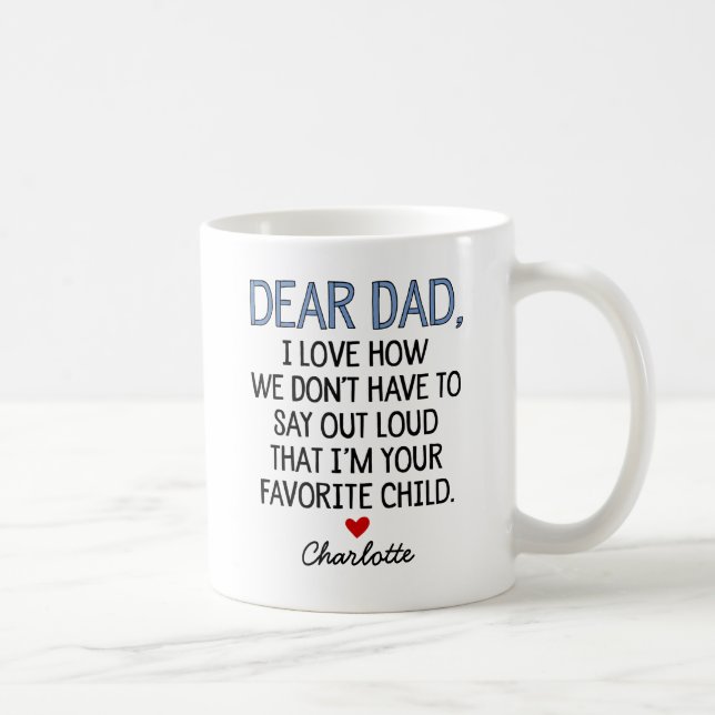 Custom Dear Dad Coffee Mug (Right)