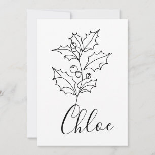 Custom December Holly Birth Flower Gift  Invitation