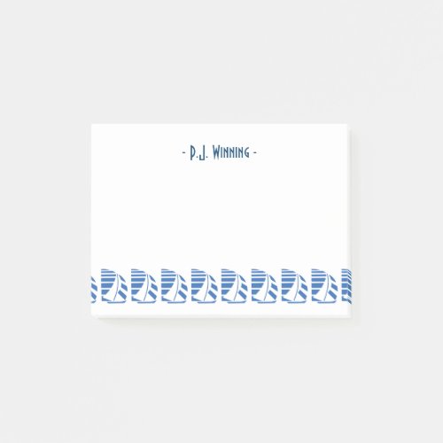 Custom Deco Blue Racing Sailboats Sticky Notes