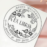 Custom Deco Ex Libris Bookplate with Floral Circle Rubber Stamp<br><div class="desc">Add a touch of personalization and elegance to your books with this custom Ex Libris bookplate rubber stamp. Featuring a beautifully detailed floral circle design, this stamp allows you to imprint your name and address, making it perfect for marking your beloved books. Ideal for bibliophiles, teachers, or anyone who loves...</div>