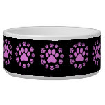 Custom Decorated Cat Food Bowl, Meowy Cat Paws Bowl