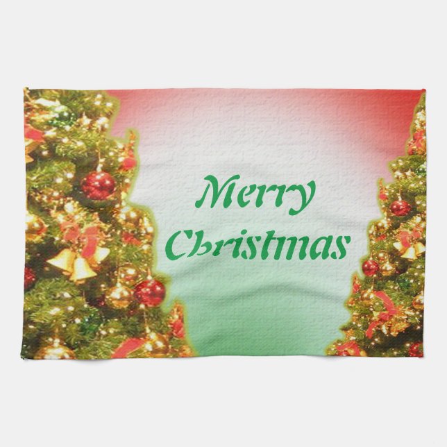 Custom decorated christmas tree towel (Horizontal)