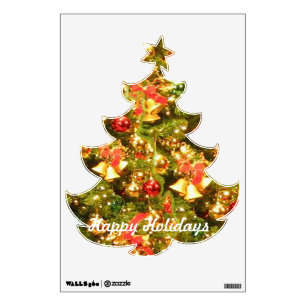 Custom decorated christmas tree wall sticker
