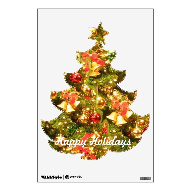 Custom decorated christmas tree wall sticker (Front)
