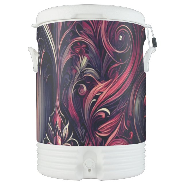 Custom Deep Crimson Baroque Cooler (Front)