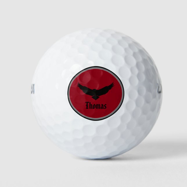 Custom deep dark gray simple clean eagle  golf balls (Front)