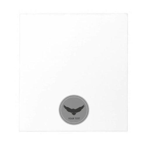 Custom deep dark gray simple clean eagle  notepad