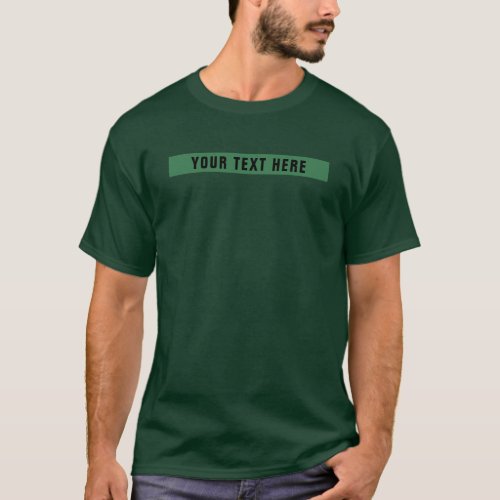 Custom Deep Forest Green Mens Modern Template T_Shirt