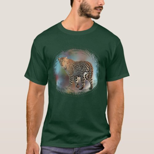 Custom Deep Forest Green Trendy Leopard T_Shirt