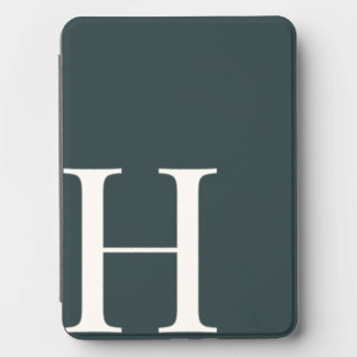 Custom Deep Forest Teal Bold Monogram Kindle Cover