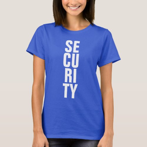 Custom Deep Royal Blue Template Womens Security T_Shirt