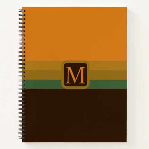 Custom Deep Yellow Orange Green Brown Color Block Notebook