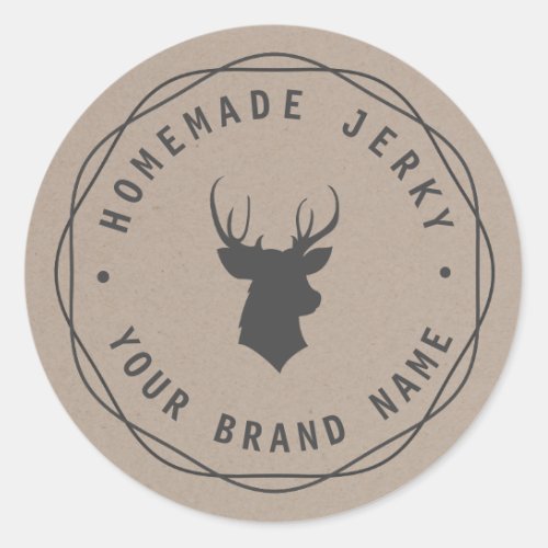 Custom Deer Head Stag Homemade Jerky Label