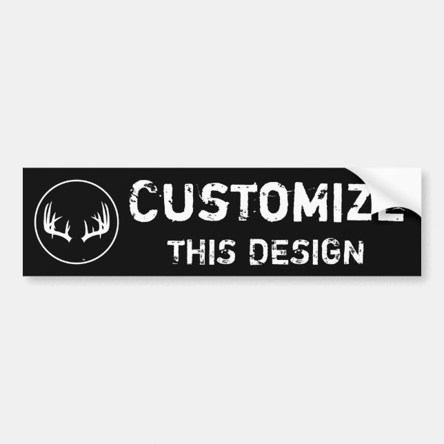 Custom Deer Hunting Bumper Sticker Decal (Front)