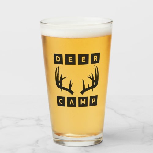Custom Deer Hunting Camp Beer Glass Cup