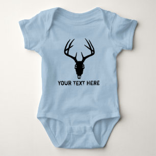 Custom Deer Hunting Skull Baby Bodysuit