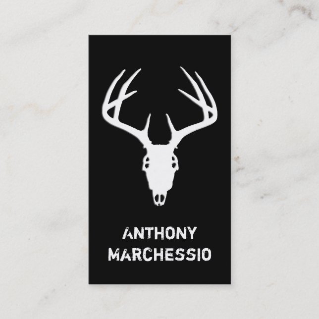 Custom Deer Hunting Skull Business Card (Front)